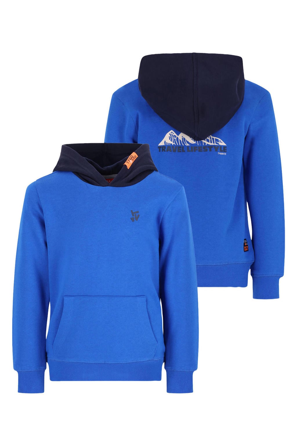 TYGO & vito hoodie met backprint - blauw