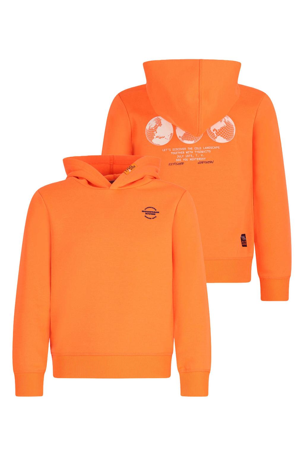 TYGO & vito hoodie met backprint - oranje