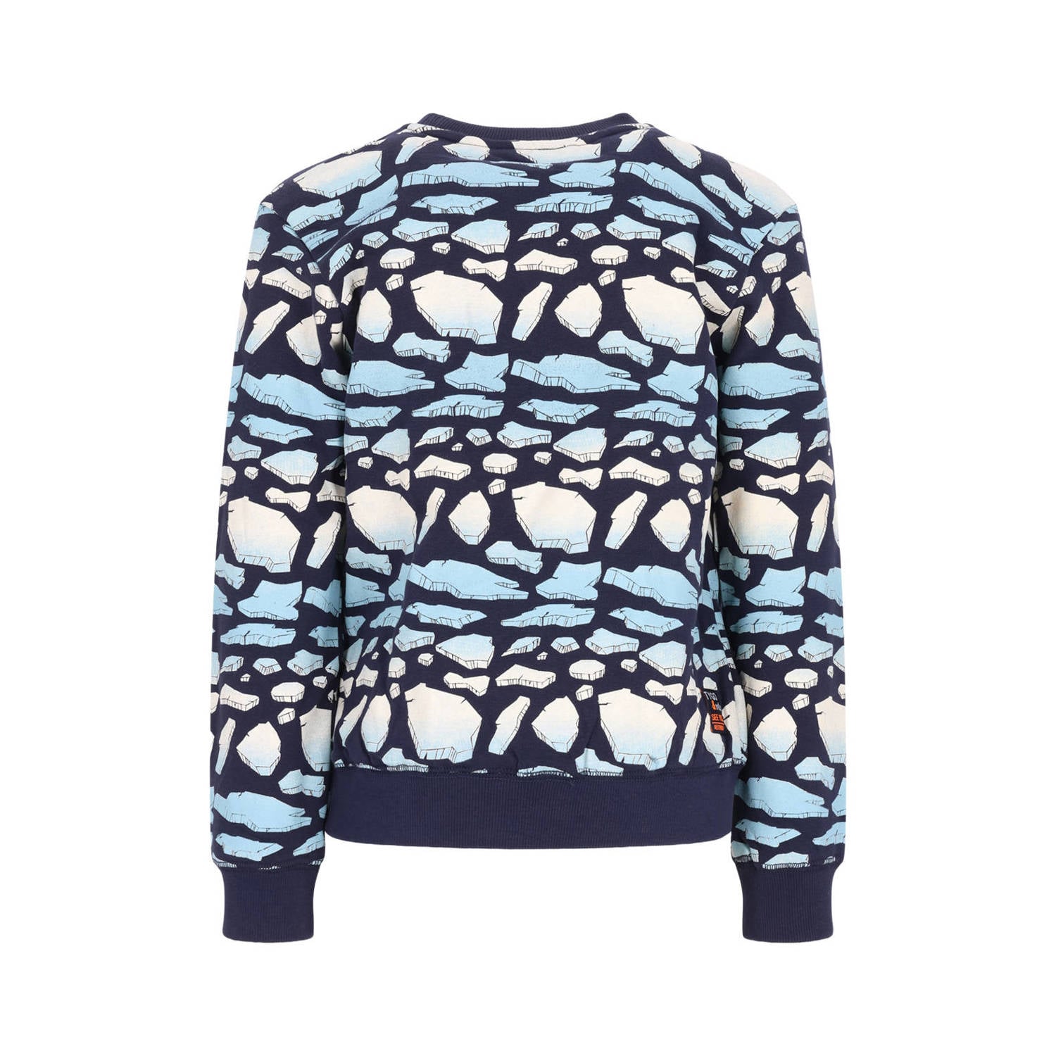 TYGO & vito sweater met print donkerblauw