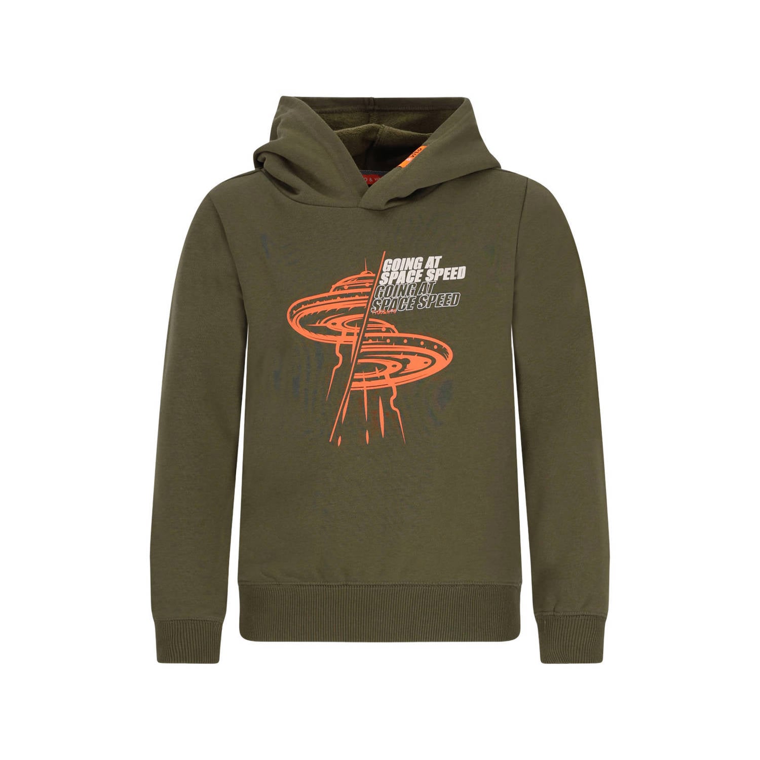 TYGO & vito hoodie met print olijfgroen