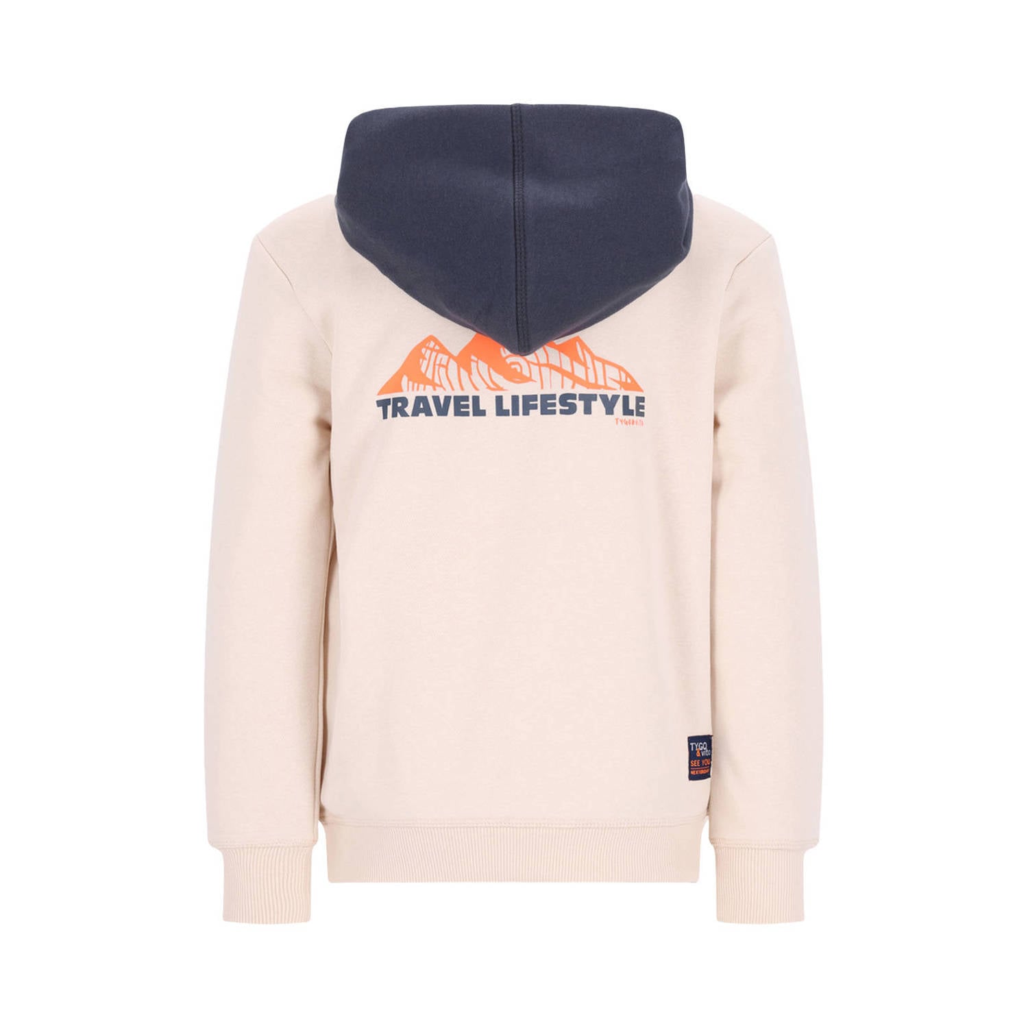 TYGO & vito sweater met backprint beige