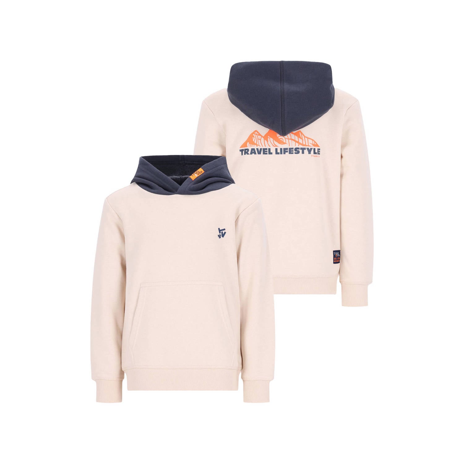 TYGO & vito sweater met backprint beige