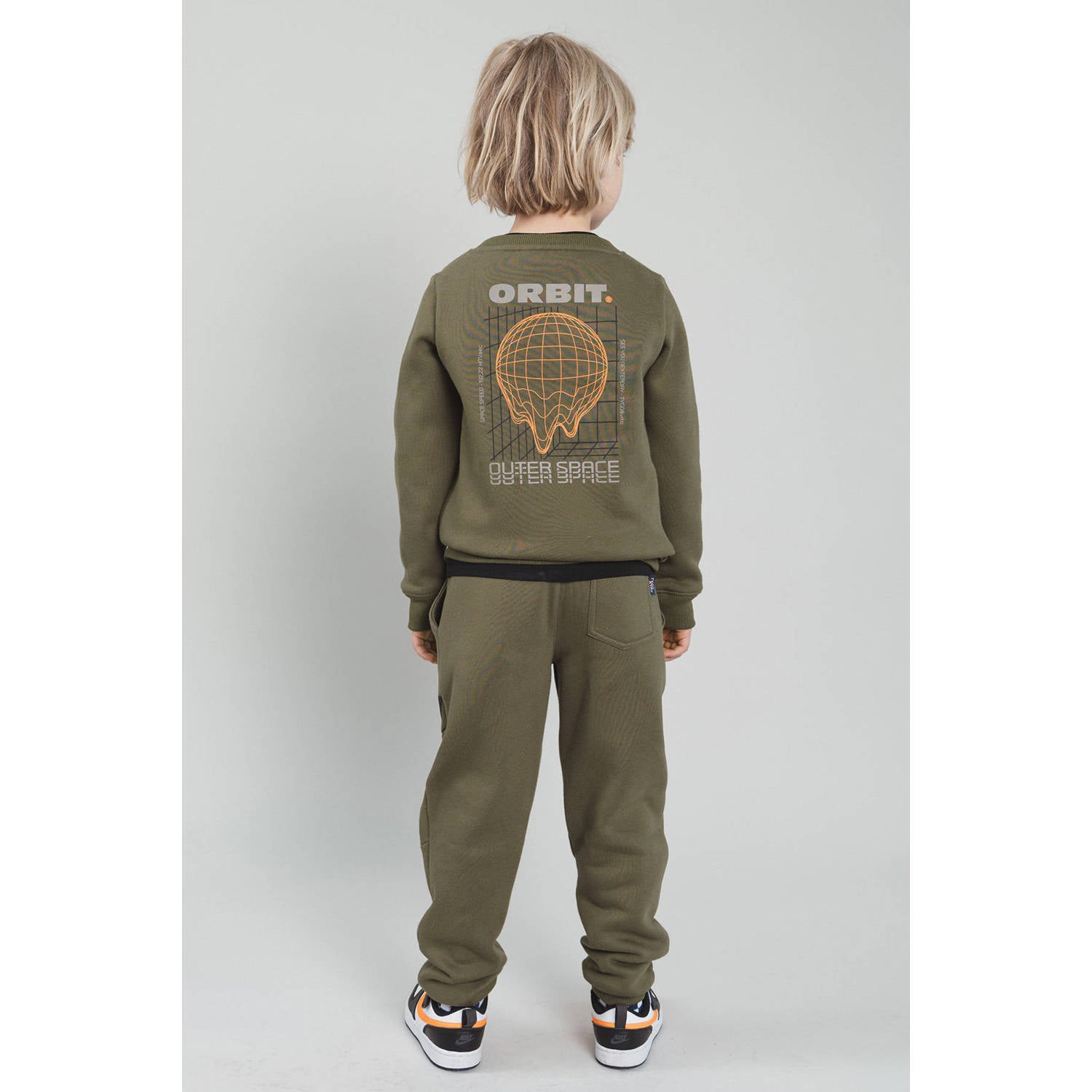 TYGO & vito regular fit joggingbroek met print olijfgroen