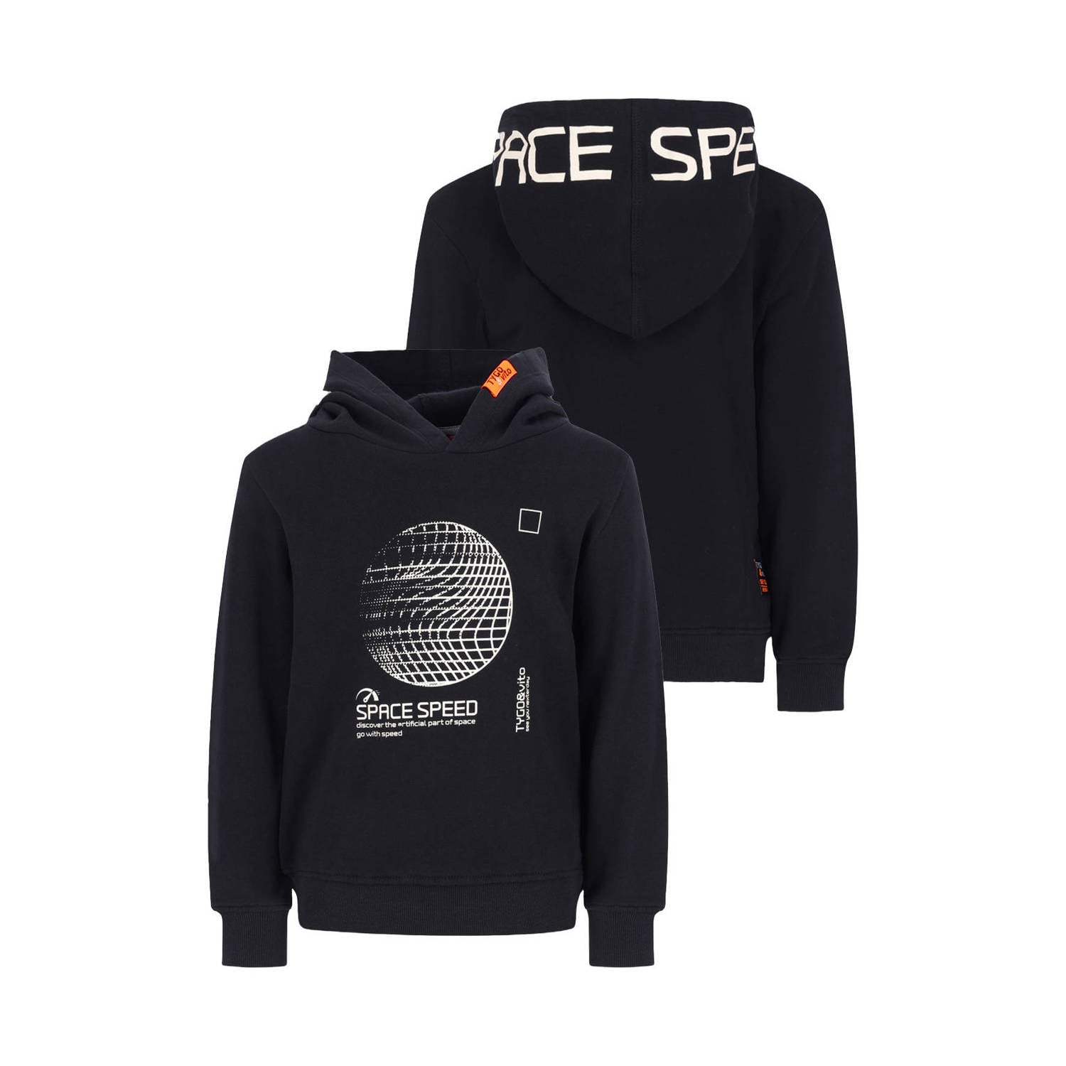 TYGO & vito hoodie met print zwart