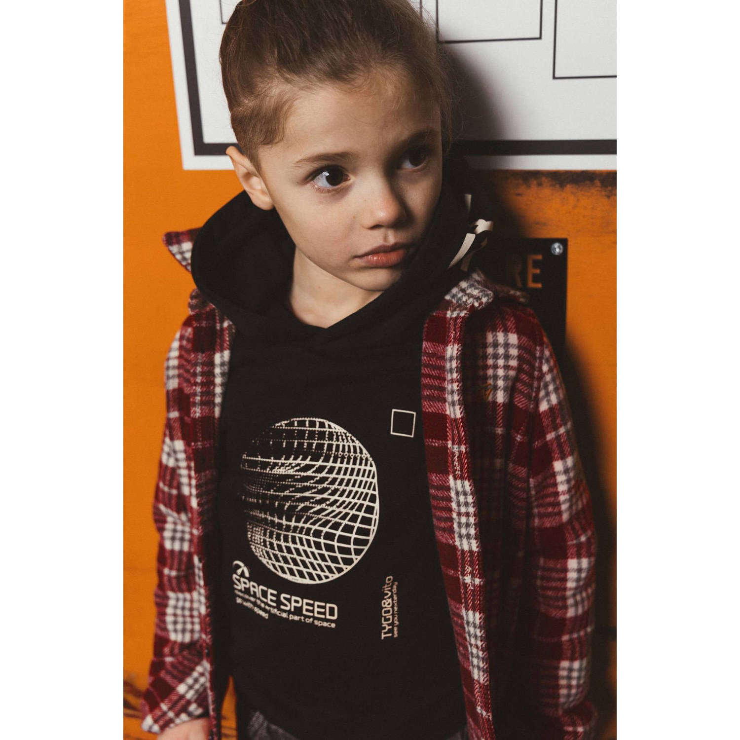 TYGO & vito hoodie met print zwart