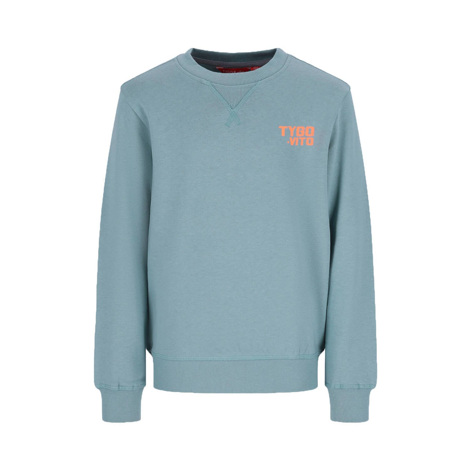 TYGO & vito sweater met backprint lichtblauw