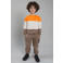 TYGO & vito regular fit joggingbroek met print - zand