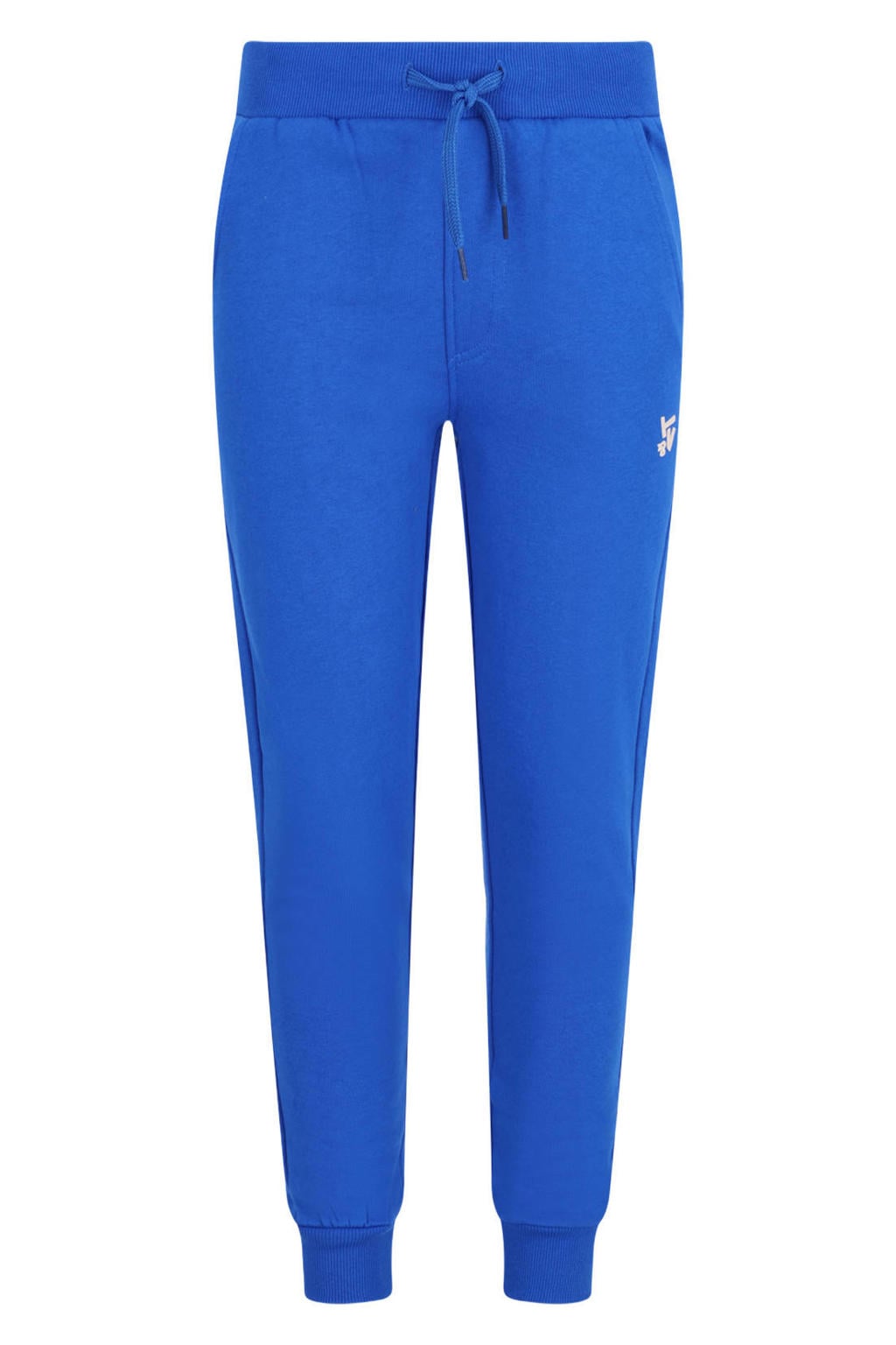 Blauwe jongens TYGO & vito regular fit joggingbroek van sweat materiaal met elastische tailleband met koord en effen