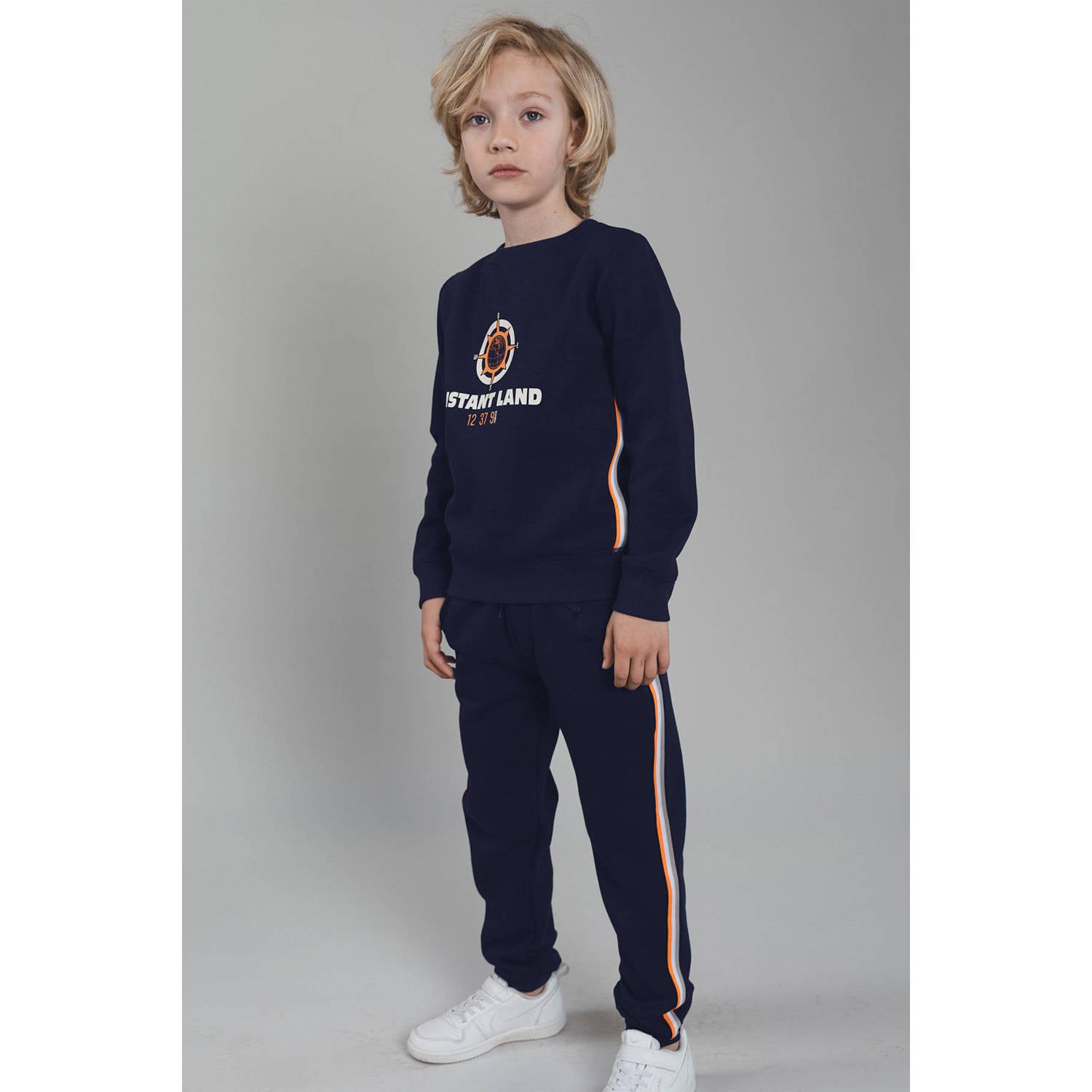 TYGO & vito sweater met print donkerblauw