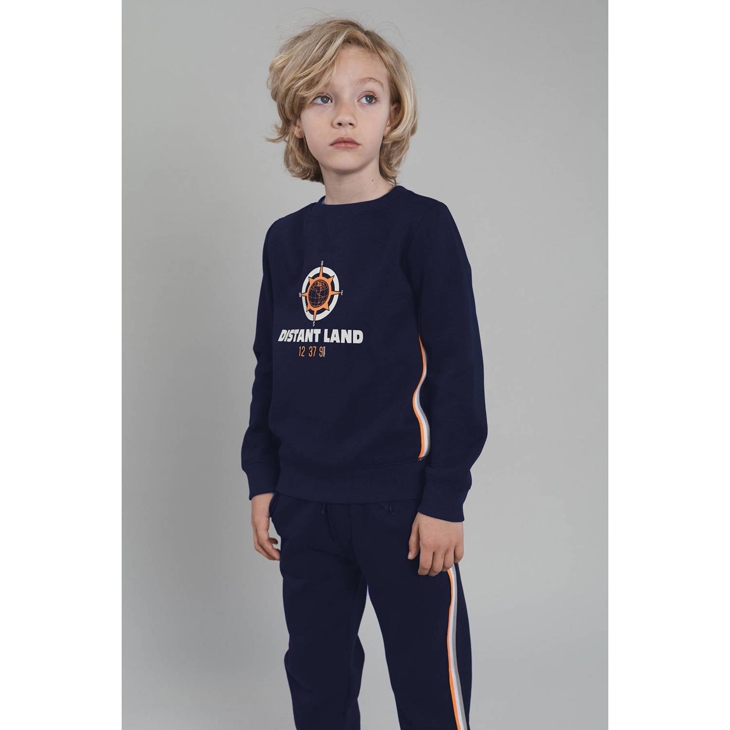 TYGO & vito sweater met print donkerblauw