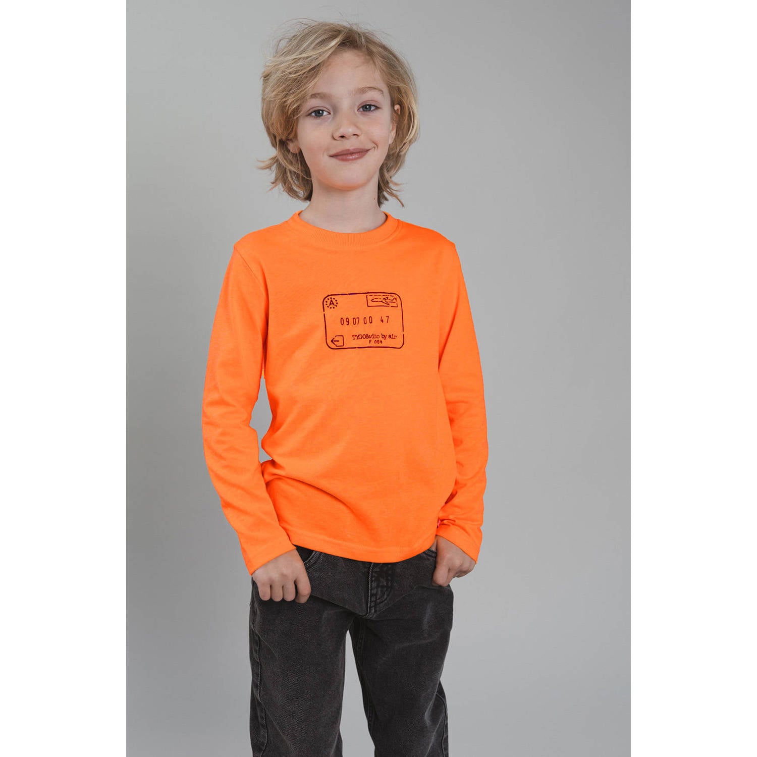 TYGO & vito longsleeve met print oranje