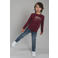 TYGO & vito jersey rechtvallende longsleeve met print - donkerrood