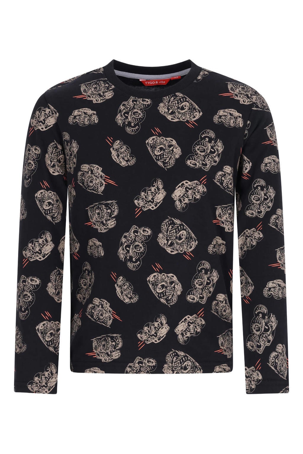 TYGO & vito jersey longsleeve met print - zwart