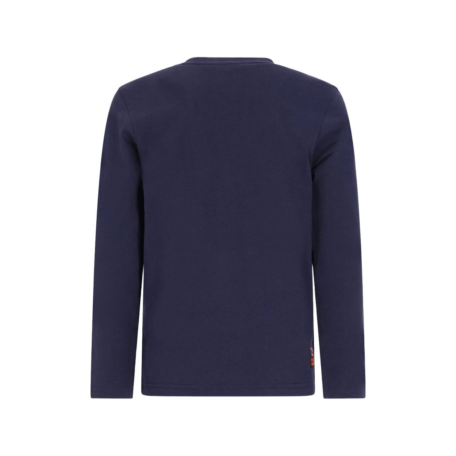 TYGO & vito jersey rechtvallende longsleeve met print donkerblauw