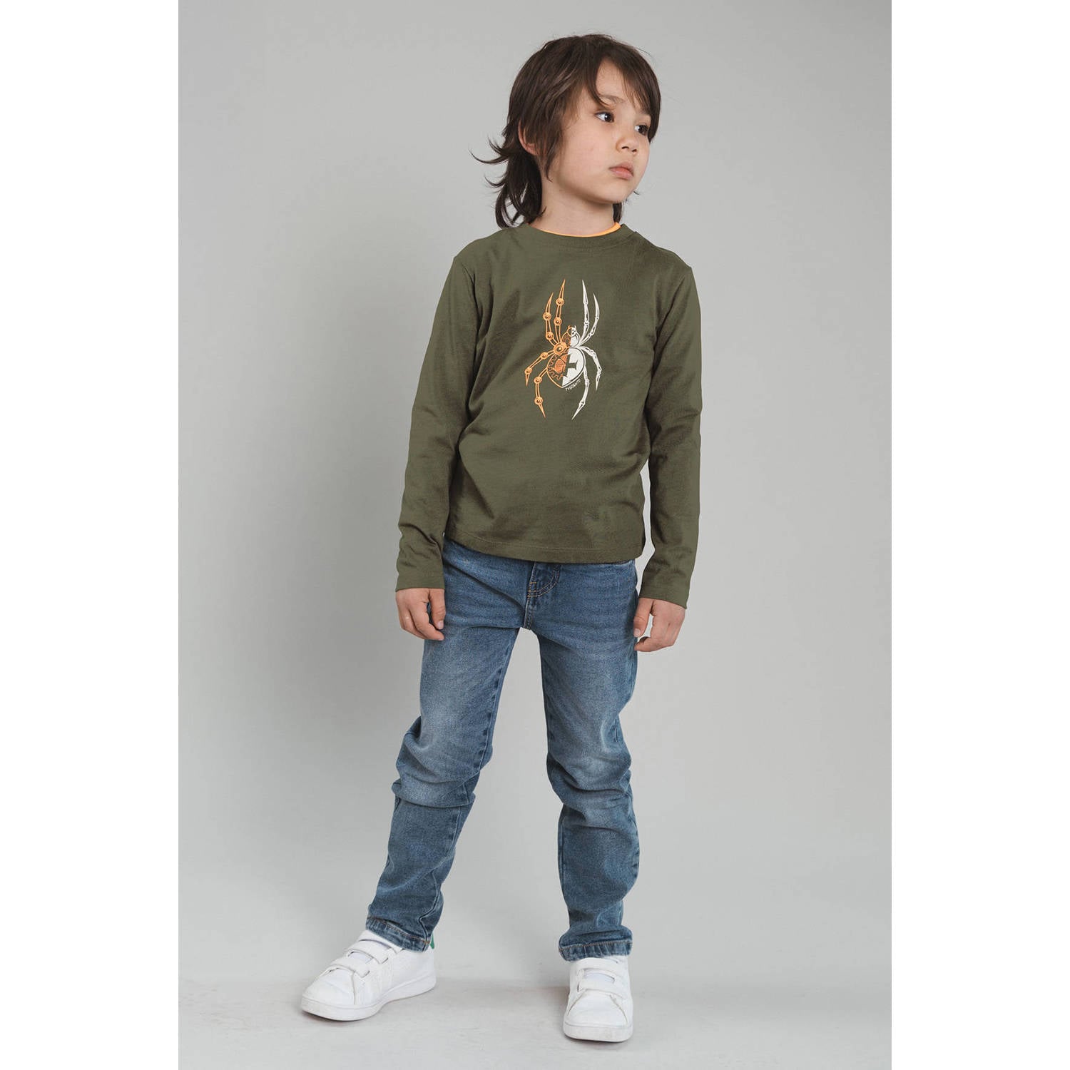 TYGO & vito jersey longsleeve met print olijfgroen