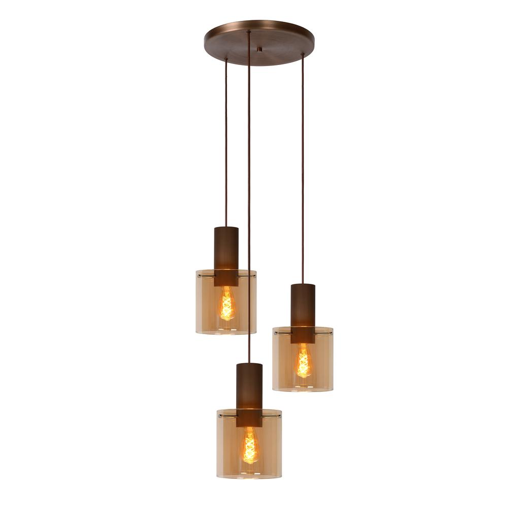 Lucide TOLEDO - Hanglamp - 3xE27 - Amber