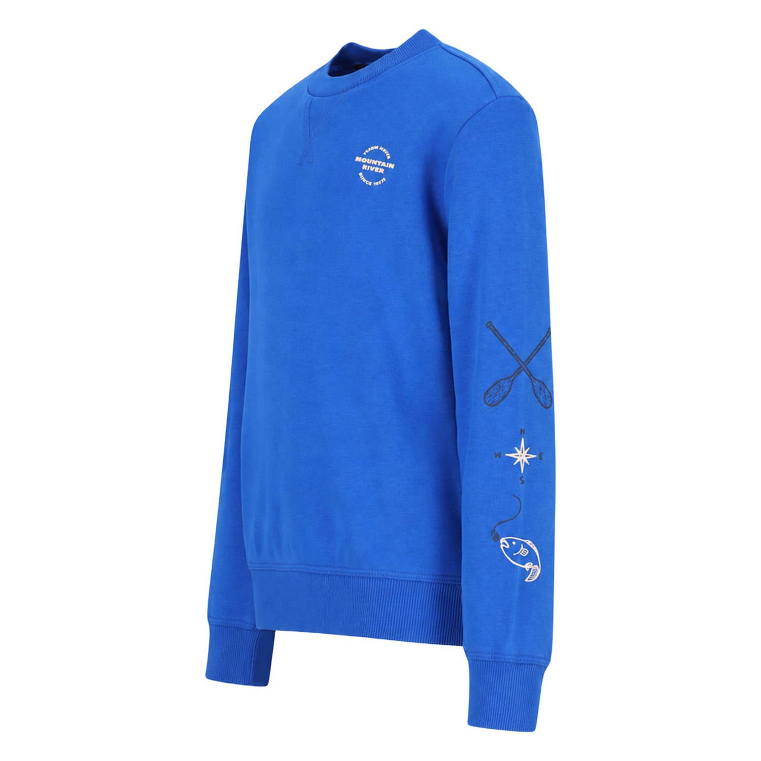 TYGO & vito sweater met print blauw