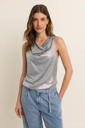 top met lurex zilver