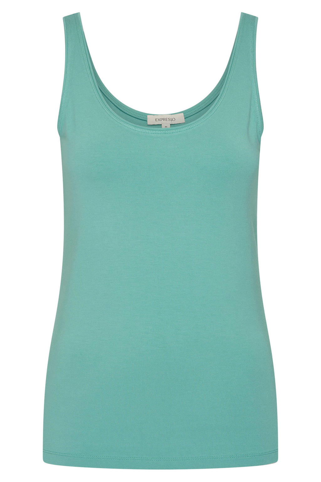 Groene dames Expresso jersey singlet groen van viscose met effen