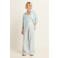 Expresso linnen broek wide leg lichtblauw