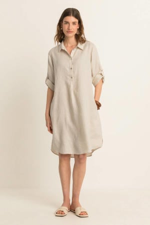 linnen blousejurk beige