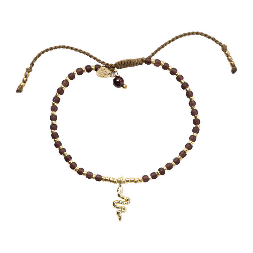 A Beautiful Story armband Untamed Snake Garnet