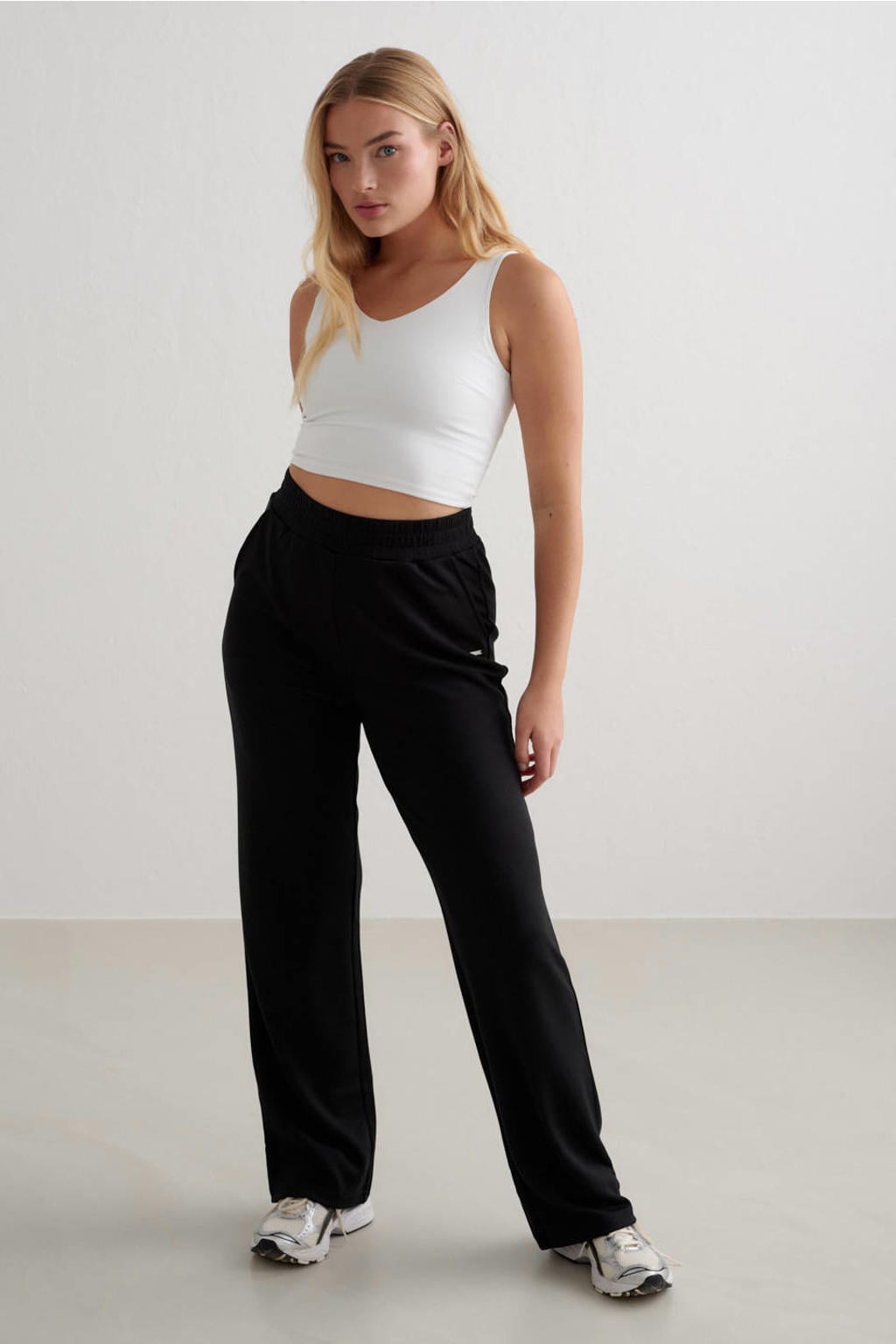 Zwarte dames Aim'n joggingbroek Comfy Modal met straight fit en regular waist