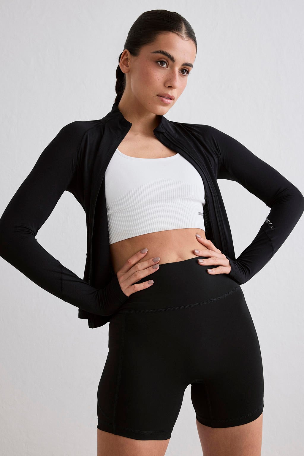 Zwarte dames Aim'n sportshort Running van polyester met slim fit en regular waist