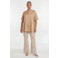 YOEK regular waist gebloemde flared broek beige
