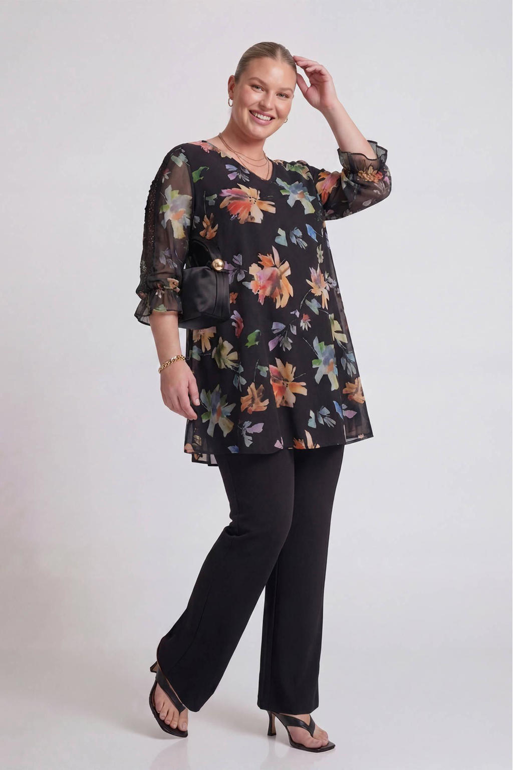 YOEK Lovers Collection gebloemde tuniek multi