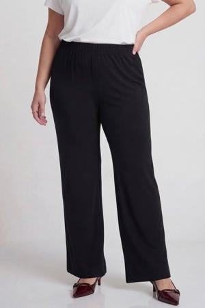 straight regular waist broek zwart