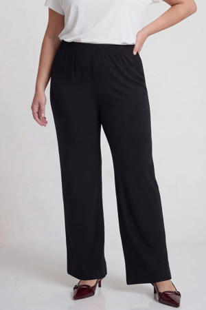 straight regular waist broek zwart