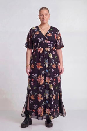 gebloemde maxi jurk multi