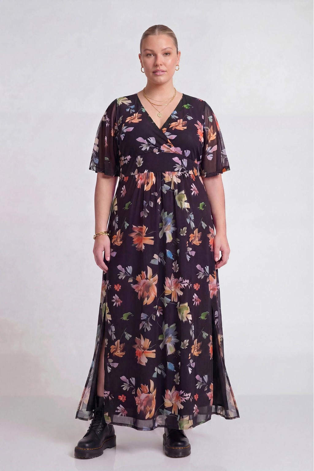 YOEK Lovers Collection gebloemde maxi jurk multi