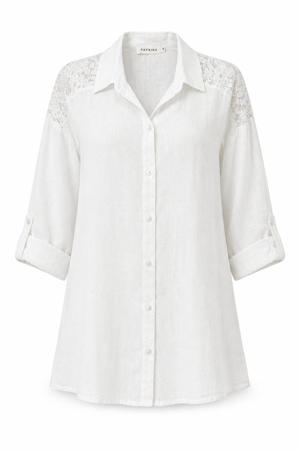 linnen blouse Plus Size - wit
