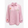 Paprika gestreepte blouse met borduursels Plus Size - roze