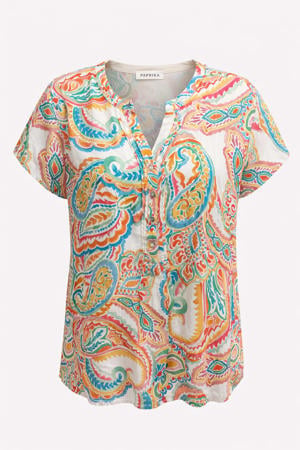top Plus Size met paisley - meerkleurig