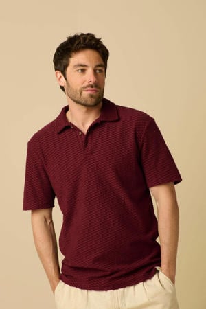 regular T-shirt gebreid donkerrood