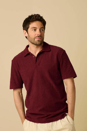 regular T-shirt gebreid donkerrood