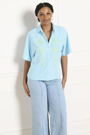 gestreepte blouse blauw