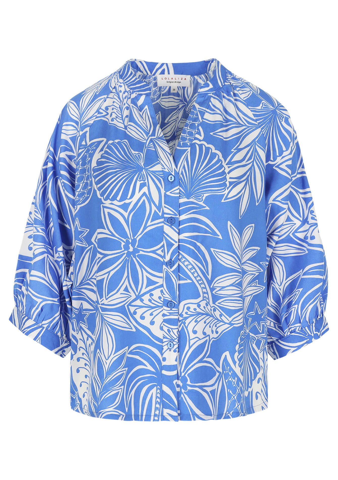 LOLALIZA gebloemde blouse blauw | wehkamp