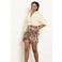 LOLALIZA wide leg regular waist gebloemde casual short bruin