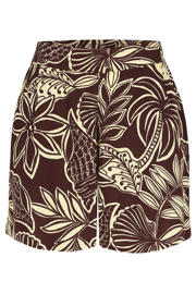 thumbnail: LOLALIZA wide leg regular waist gebloemde casual short bruin