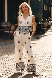thumbnail: Sanny x LOLALIZA x Wehkamp wide leg regular waist broek ecru