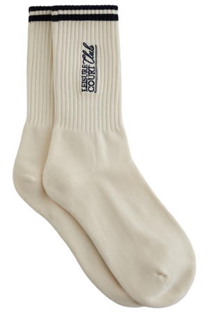 sokken ecru/donkerblauw