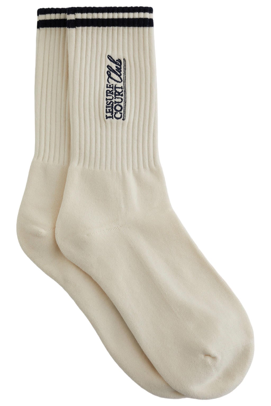 WE Fashion sokken ecru/donkerblauw