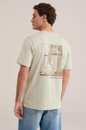 regular fit T-shirt met backprint - lichtgroen