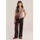 WE Fashion loose fit broek met plooien - donkerbruin
