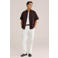 WE Fashion relaxed casual overhemd met linnen donkerbruin