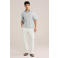 WE Fashion relaxed casual overhemd met linnen mintgroen